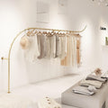 Gold Modern Wall-Mounted Clothing Rack, Heavy Duty, Perfect for Retail Display, Closet Organization, 400cm