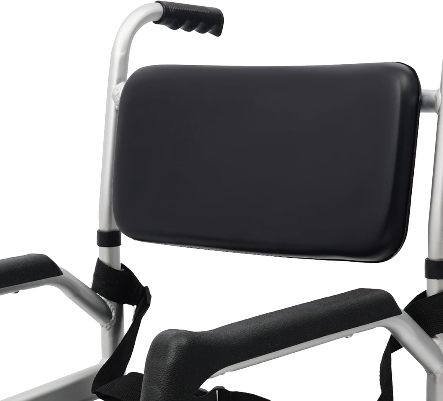 Foldable Shower Chair with Wheels, Rolling Shower Wheelchair Bedside Commode Chair with Arms, Portable Height Adjustable Bathroom Shower Chair for Seniors Adult Disabled (O-Shaped, with Sofa Cushion)