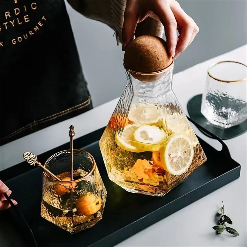 Beverage Serveware Nordic Creative Geometric Glass Water Pot Simple Heat Resistant Juice Milk Jug Cool Kettle Home Teapot Transparent Coffee Cup Water Carafe