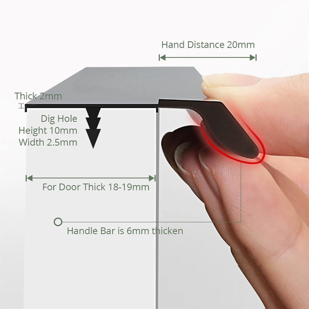 Cabinet Handles Kitchen Hardware 6 PCS Black Hidden Cabinet Handle Aluminium Alloy Kitchen Handle Drawer Knobs No Screw Needed Long Furniture Handle Door Hardware Cabinet pulls Kitchen Cabinet Handles