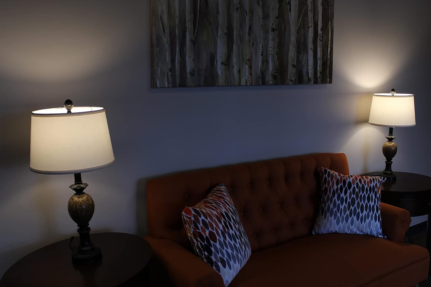 FenchelShades.com Set of 2 Lampshades 10' Top Diameter x 12' Bottom Diameter x 8' Slant Height with Washer (Spider) Attachment. Attaches to Lamps with an existing Harp (not included) (Linen Snow)