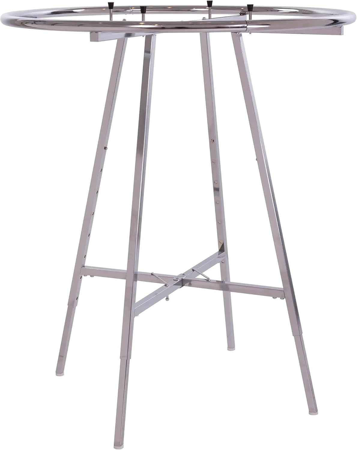 Econoco Industrial Display Rack Round – Round Folding Rack, 42' Diameter Folding Round Clothes Rack, Folding Round Garment Rack, Folding Display Rack, Chrome