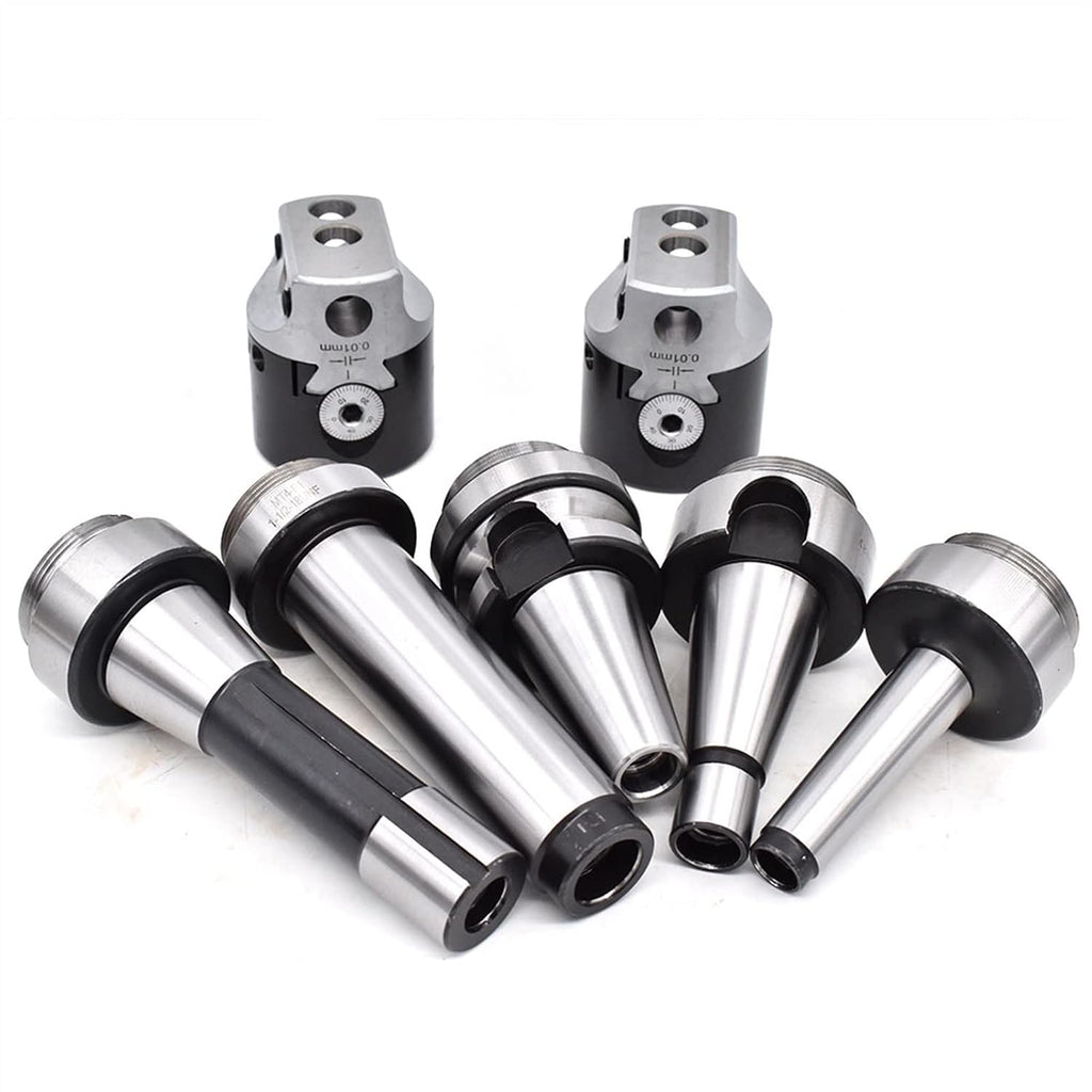 Lathe Blade,1set F1 12 2 Inch 50mm Boring Head +1pcs Draw bar Morse Tapper Cone MT2 MT3 MT4 C20 C25 NT30 R8 Boring Tool for CNC Machine Milling Lathe Tool (Size : R8-((F1 12) 7-16)