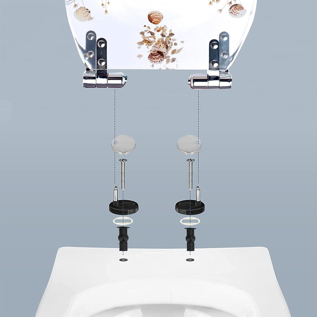 Toilet Seat Quick Release Toilet Seat, Heavy-Duty Soft Close Toilet Lid Oval Shape, Environmentally Friendly Resin Toilet Seat Adjustable Hinges