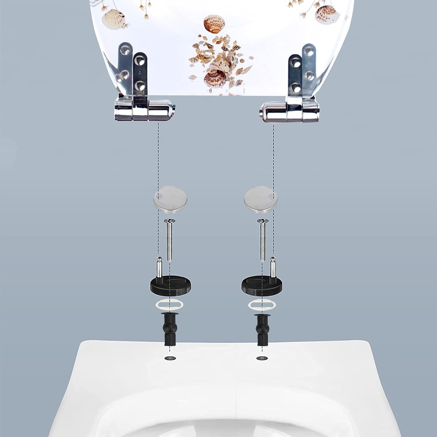 Toilet Seat Quick Release Toilet Seat, Heavy-Duty Soft Close Toilet Lid Oval Shape, Environmentally Friendly Resin Toilet Seat Adjustable Hinges