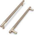 10 Pack Champagne Bronze Kitchen Cabinet Knobs & Drawer Pulls Stylish Knurled Brushed Brass Dresser Hardware for Modern Home Decor
