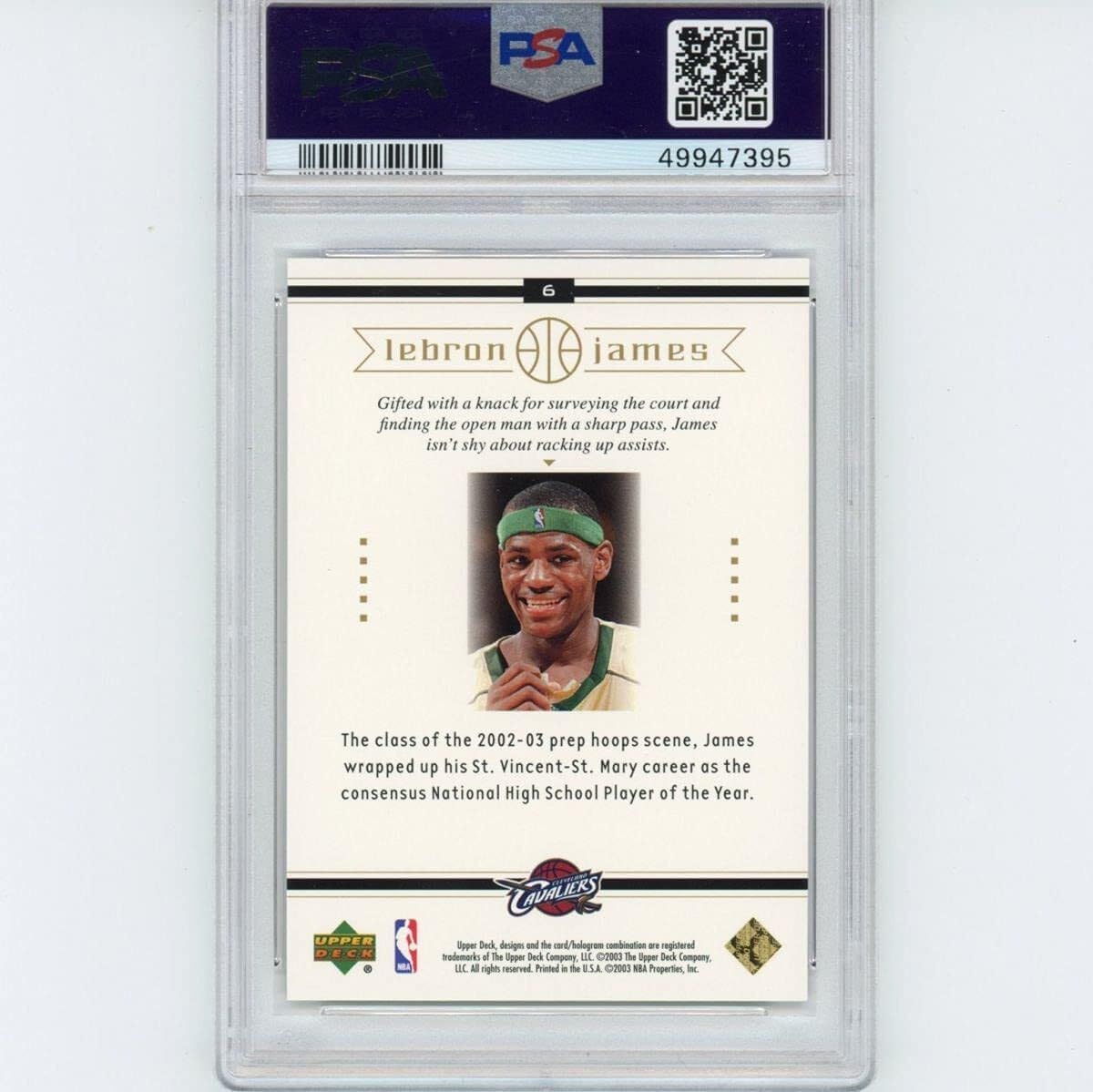 Graded 2003-04 Upper Deck LeBron James #6 Box Set Rookie RC Basketball Card PSA 10 Gem Mint