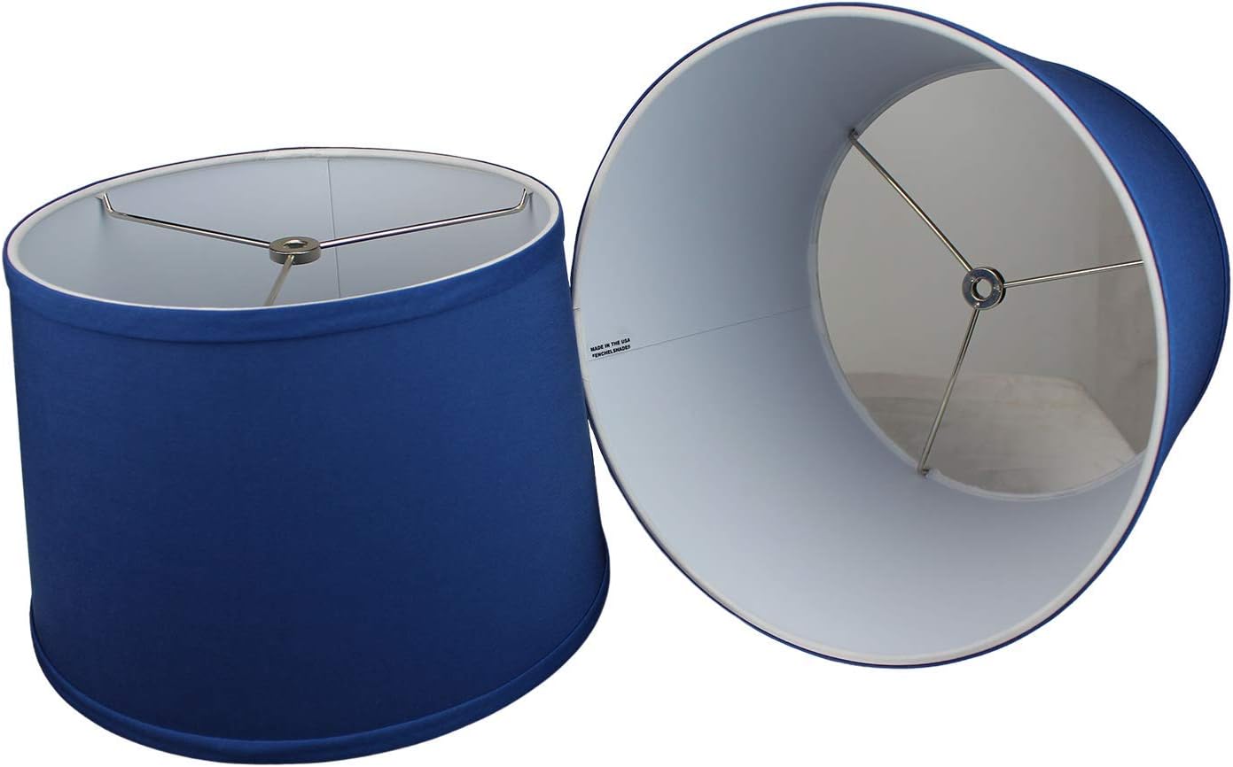 FenchelShades.com Set of 2 Lampshades 10' Top Diameter x 12' Bottom Diameter x 8' Slant Height with Washer (Spider) Attachment. Attaches to Lamps with an existing Harp (not included) (Linen Prussian)