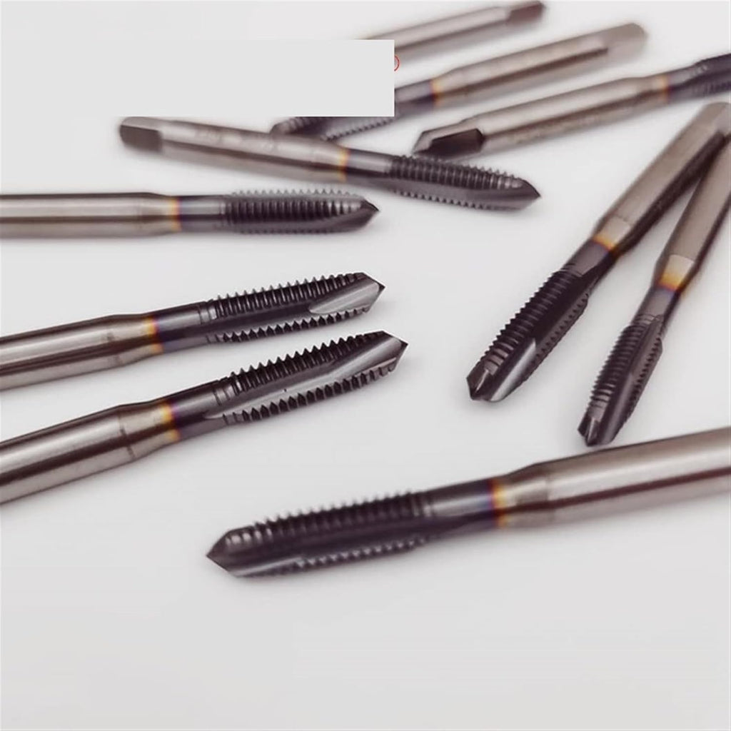 1Pcs Cobalt Screw Thread Tap Drill Bits Spiral Pointed Flute Metric M2-M16 TICN Coated Machine Tap for Stainless Steel(Pointed Tap,10PCS_M5X0.8)