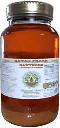 Hawaii Pharm Hawthorn Alcohol-Free Liquid Extract, Hawthorn (Crataegus Laevigata) Dried Leaf and Flower Glycerite Natural Herbal Supplement 32 oz Unfiltered