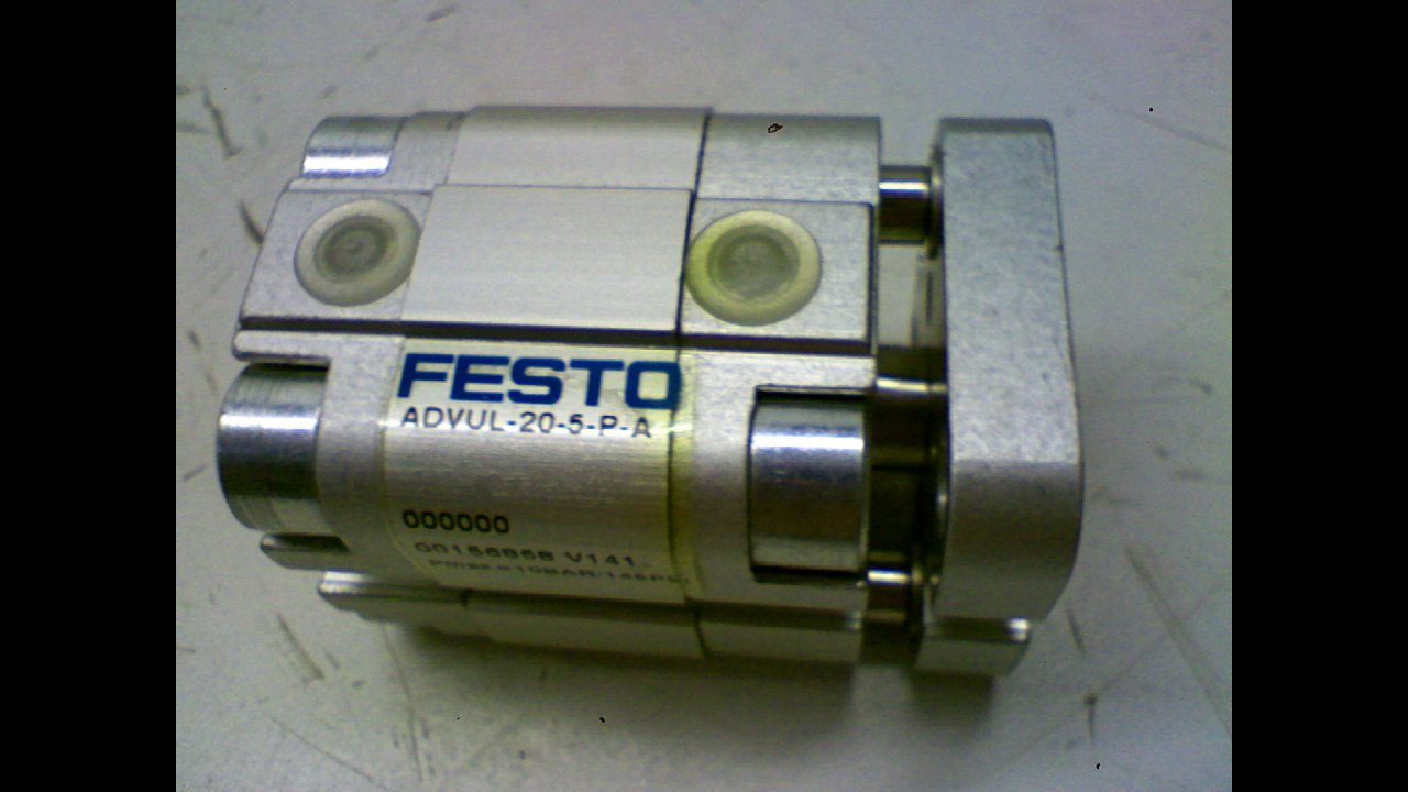 FESTO ADVUL-20-5-P-A (156858), 1-10 BAR OPERATING PRESSURE, 20 MM BORE, 5 MM STROKE, COMPACT, DOUBLE-ACTING, ELASTIC CUSHIONING RINGS/PADS AT BOTH ENDS, M5 PNEUMATIC CONNECTION, PNEUMATIC CYLINDER, SE