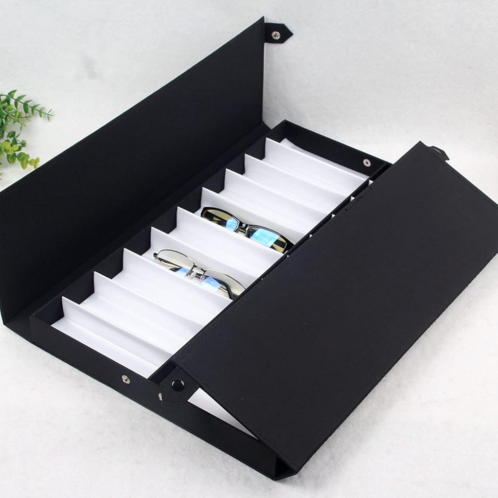 Eyeglass Displays 20 Slots Eyewears Organizer Display Case Holder - Double Row Durable Eye Glasses Storage Stand with Lid for Eyeglasses or Jewelry Display Risers
