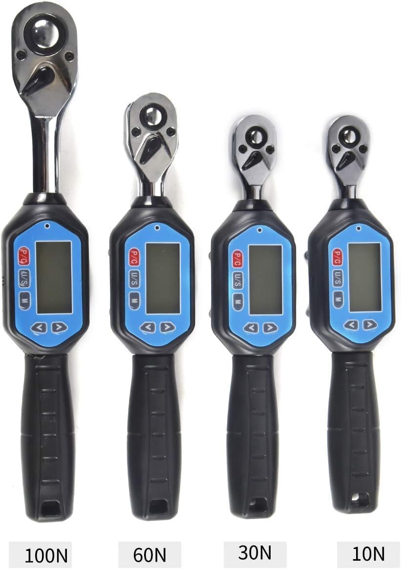 Torque Wrench, EWM-30 Digital Torque Wrench 1/4 Square Drive Max. 22.12ft.lb Torque Accurate to ±2% with Buzzer LED Indication and Peak Trace Tracking Wrenches