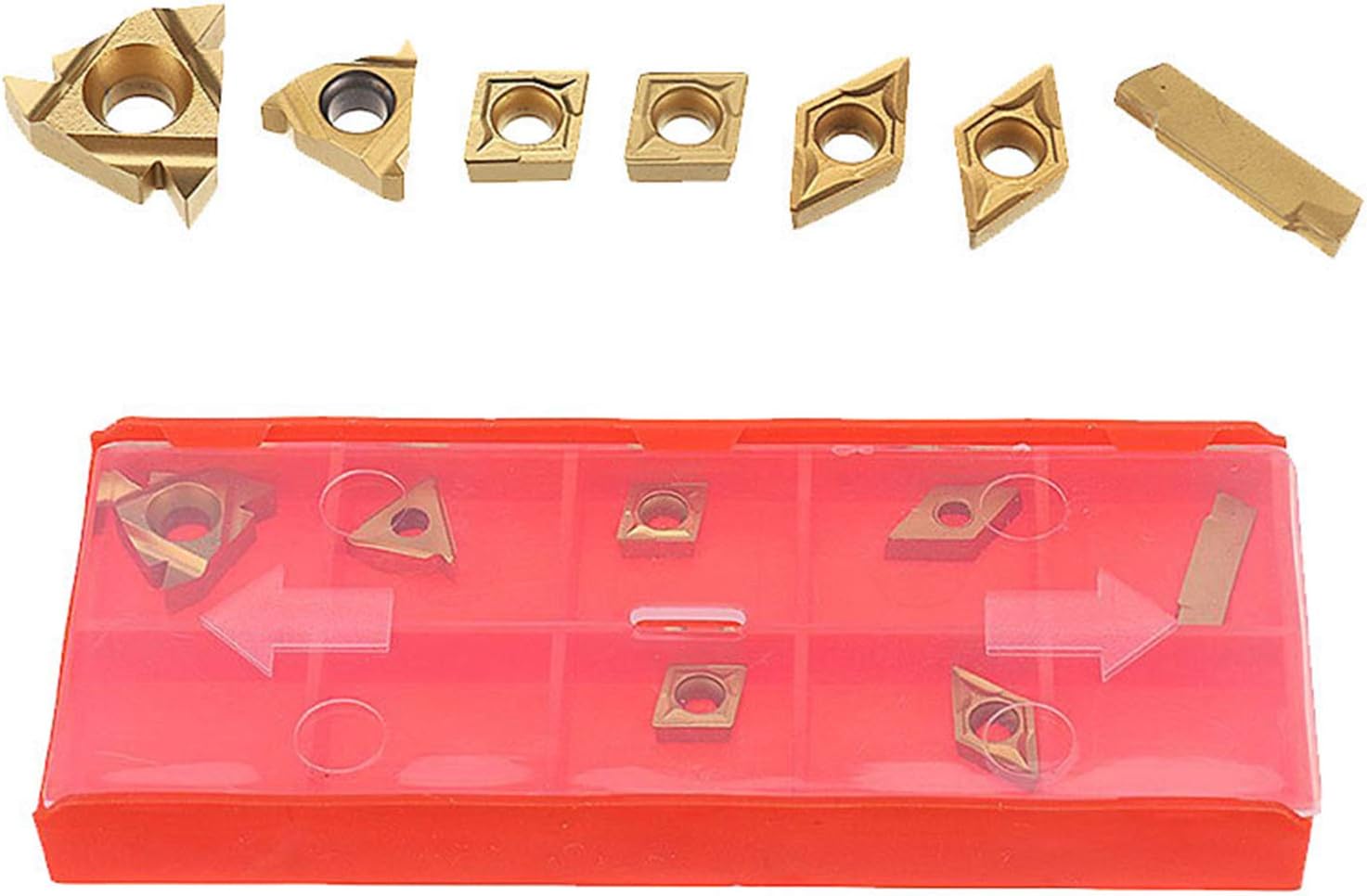 Chisels, 7Pcs 12mm Shank Lathe Boring Bar Turning Tool Holder Set with Carbide Inserts for Semi-Finishing and Finishing