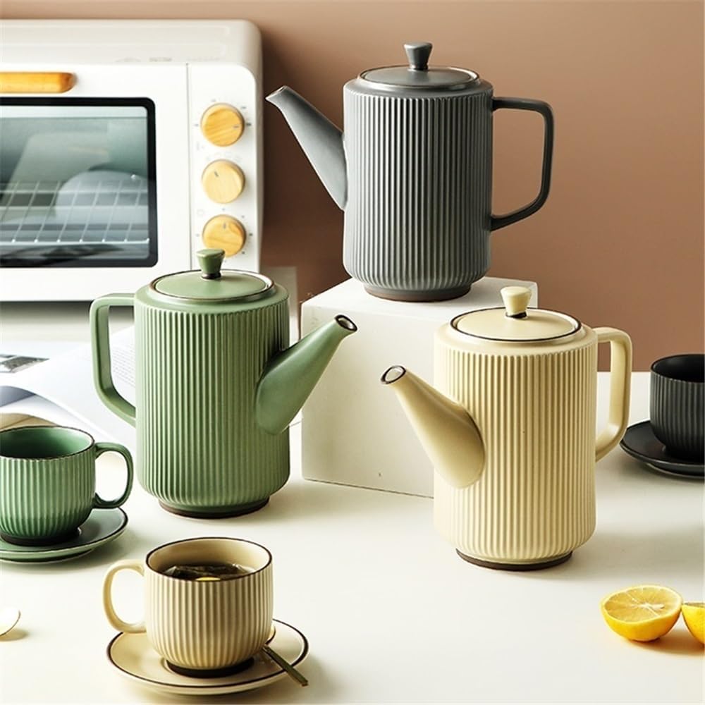 Beverage Serveware Tea cup kettle set cup home living room ceramic water cup coffee cup set cup water cup Water Carafe(Gris)