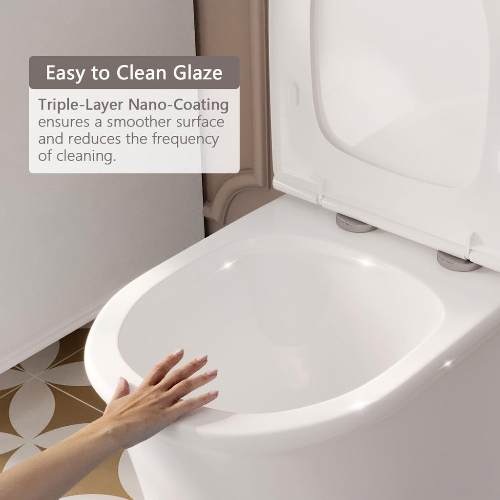 DeerValley One Piece Toilet, Elongated Toilet for Bathroom with 17.24' Comfortable Chair Seat Height, Dual Flush 0.8/1.28 GPF and MAP 1000g, Modern Toilet, 12' Rough-In Toilet Bowl