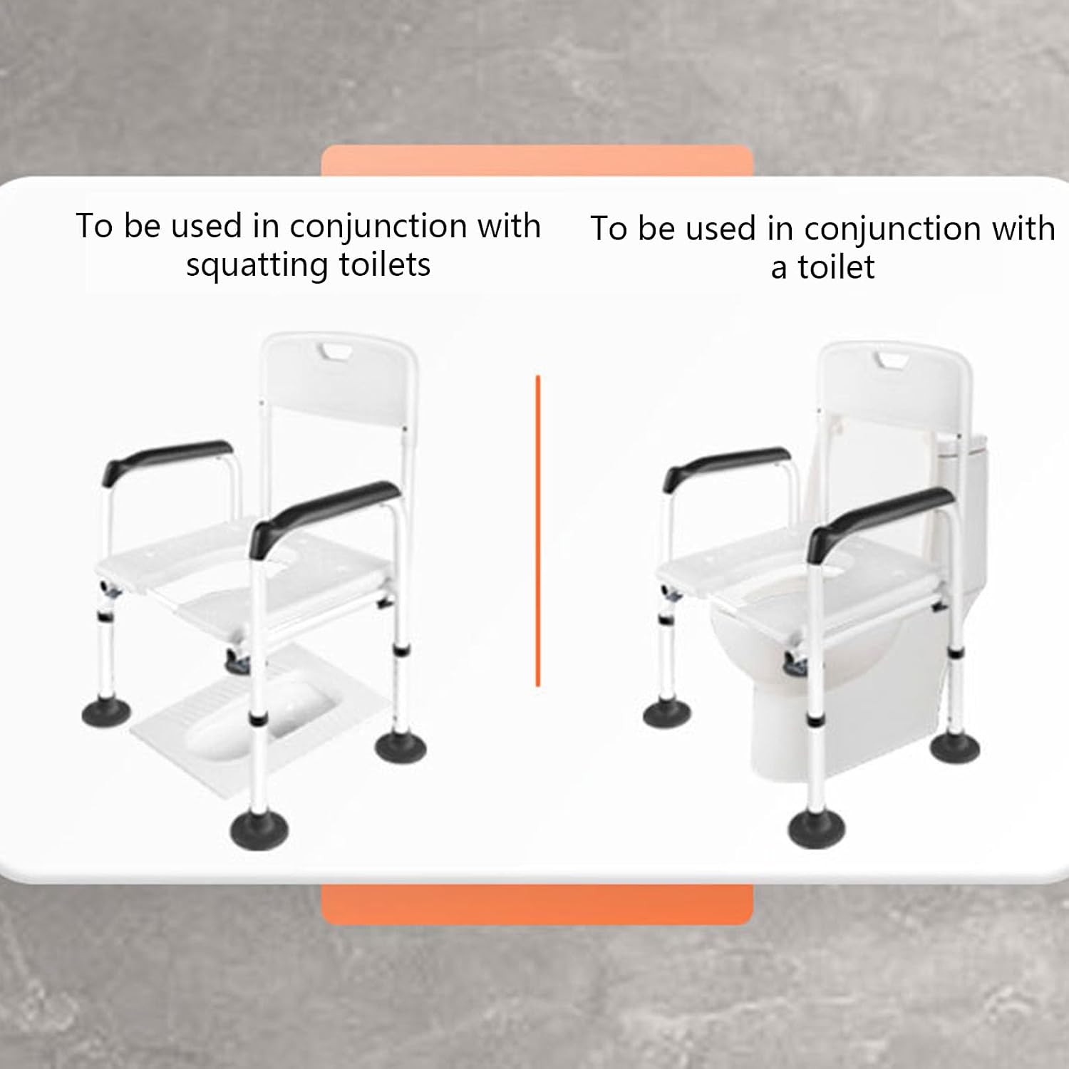 Elevated Handicap Toilet Seat Riser for Seniors, Raised Toilet Seat with Handles Up Tto 320 Lbs, Height Adjustable, Stand Alone Toilet Safety Frame, Fit Any Toilet, Easy to Clean