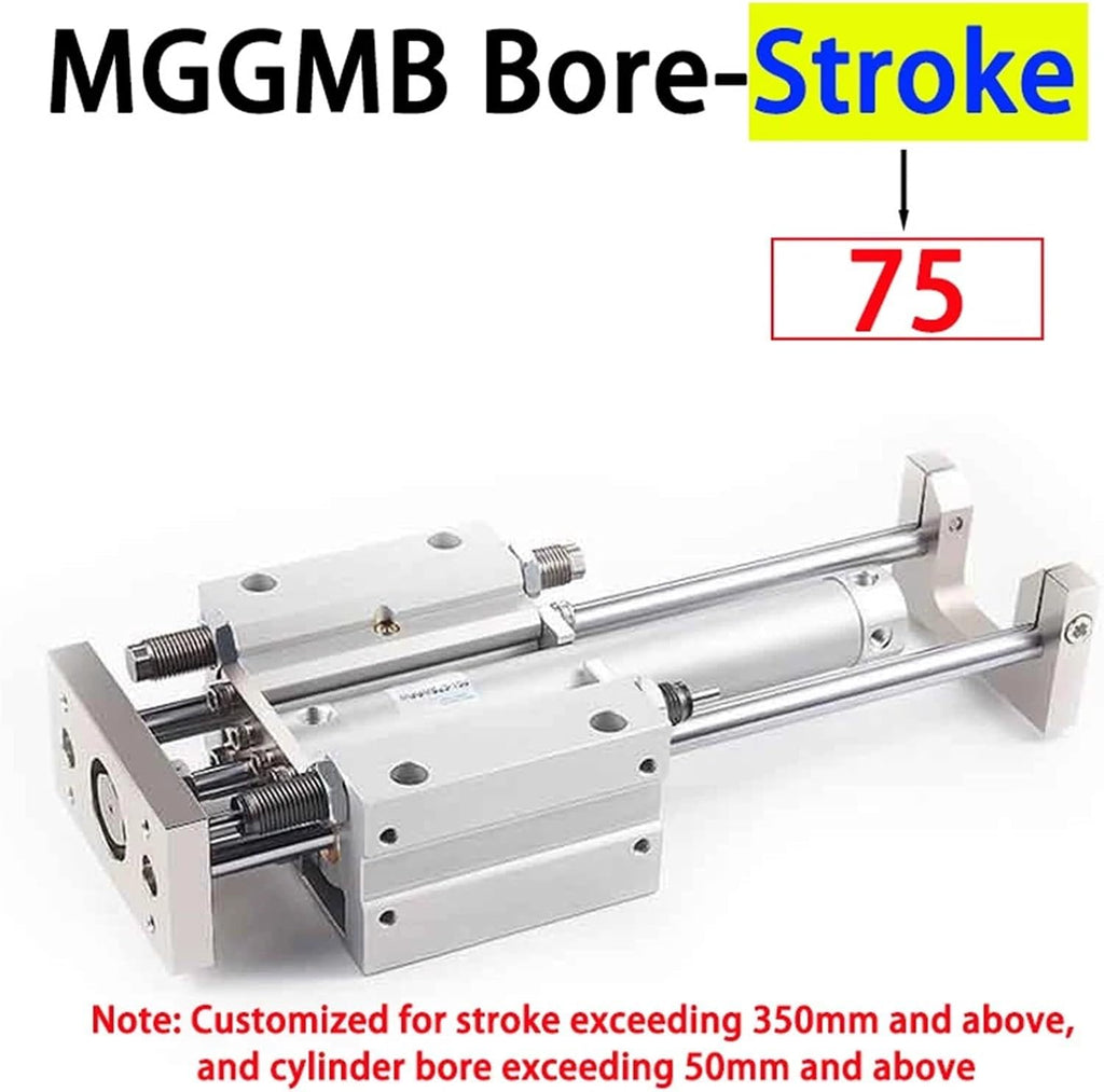 1pcs Three-axis Three Bar Pneumatic Cylinder with Guide Rod Bore 20/25/32/40/50/63 Long Stroke 75 100 150 200 300-1000mm(ST 75mm,Bore 32)