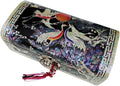 Mother of Pearl Asian Black Lacquer Wood Jewelry Trinket Keepsake Treasure Box Ring Case Chest Organizer