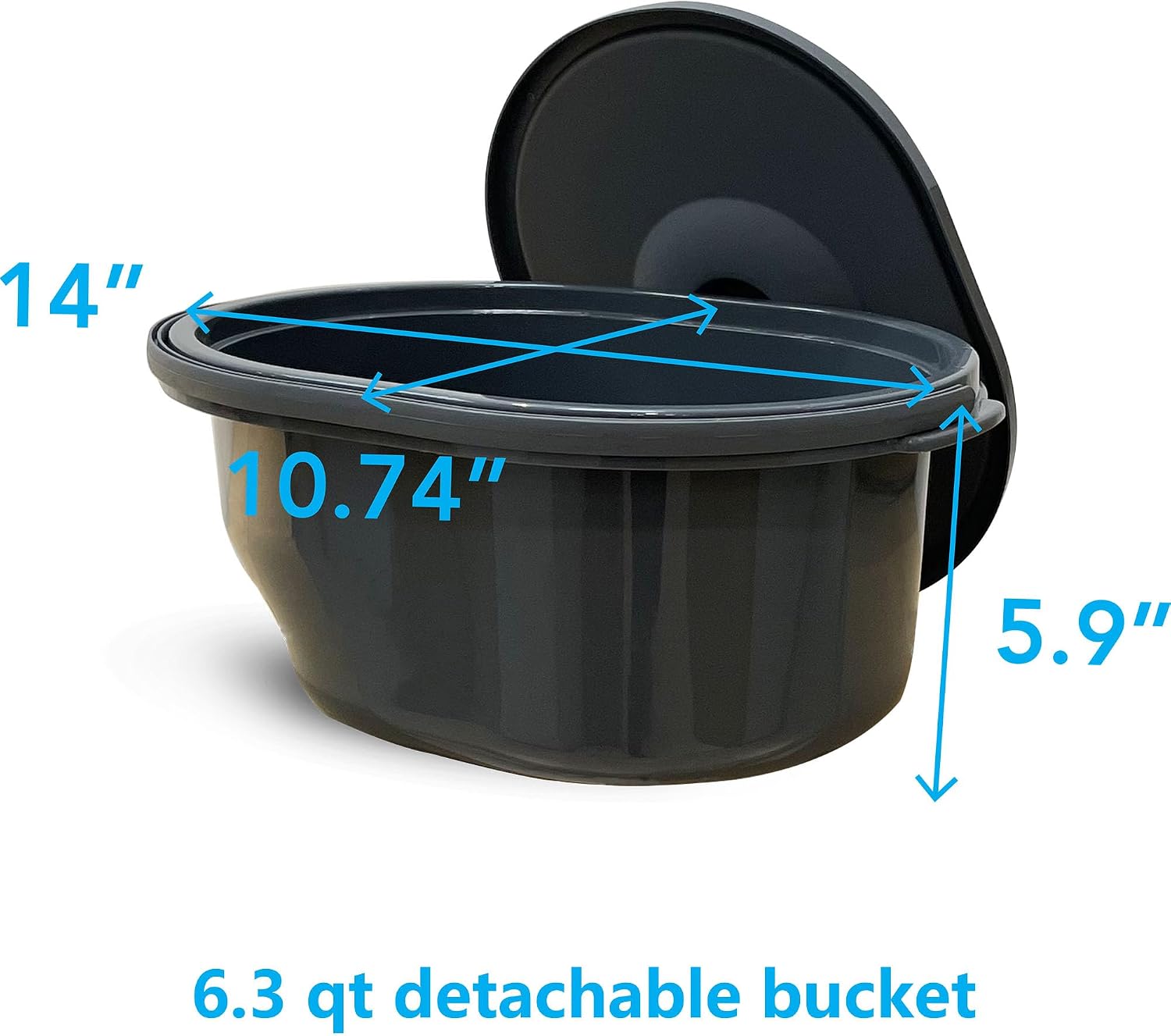 HygiCare 3-in-1 Aluminum Bedside Commode Toilet Shower Chair with Swivel Wheels 6.3 qt Bucket 4 Brake Casters Tool-Free Assembly Support Up to 300 lbs Height Adjustable Lightweight