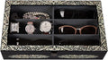 Antique Alive Mother of Pearl Wood Sunglasses Box Eyeglasses Valet Display Storage Case for Glasses, Watches, Jewelry, Trinkets Wooden Accessory Organizer Gift (Archangel Glass Black)