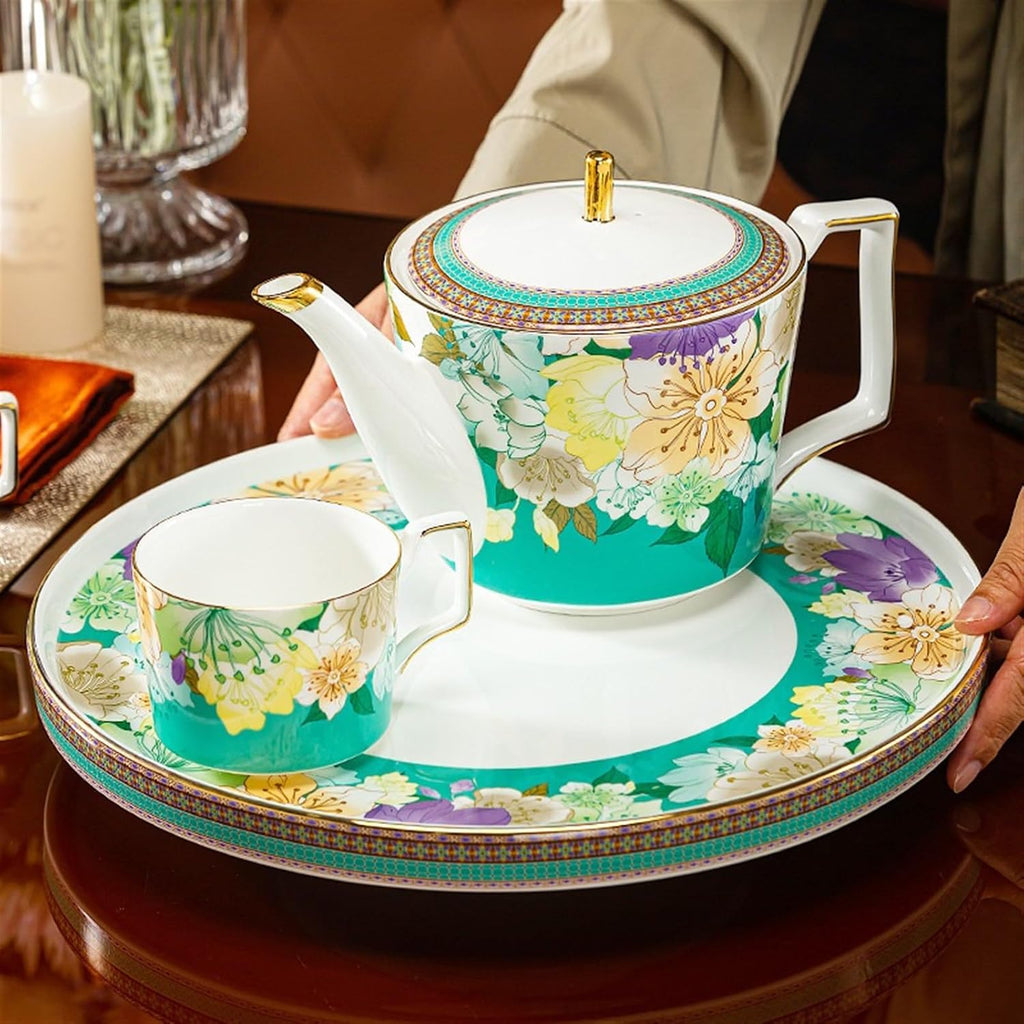 Beverage Serveware 8-piece ceramic souvenir set, ceramic water set, tea set with tray, home Chinese teapot Water Carafe