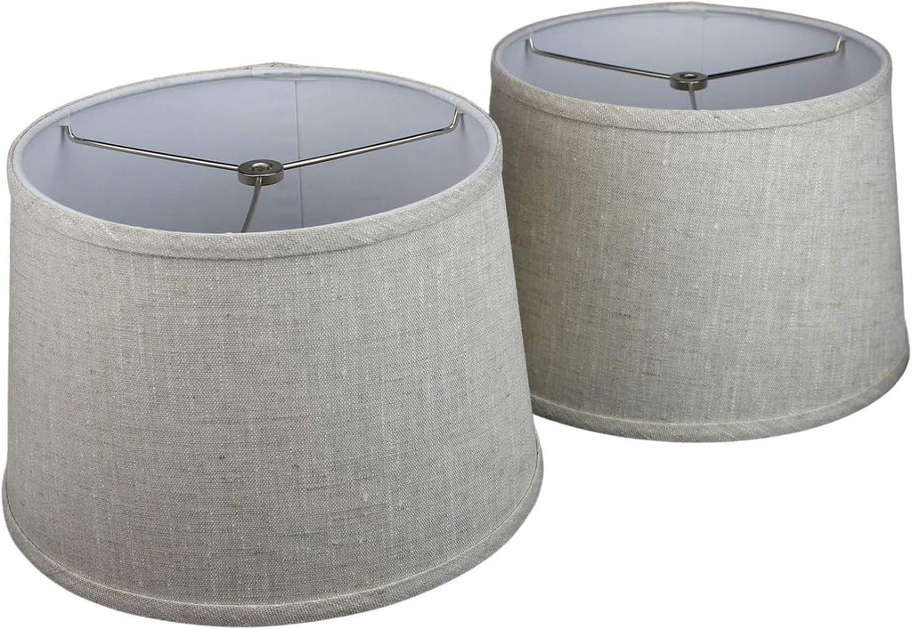 FenchelShades.com Set of 2 Lampshades 10' Top Diameter x 12' Bottom Diameter x 8' Slant Height with Washer (Spider) Attachment. Attaches to Lamps with an existing Harp (not included) (Oatmeal)