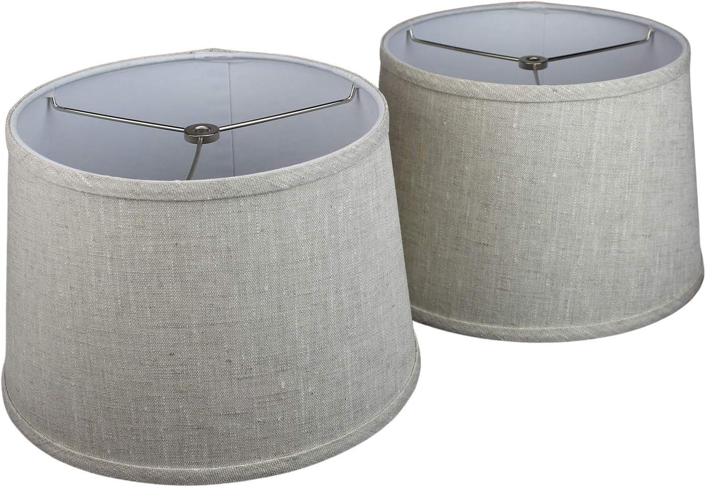 FenchelShades.com Set of 2 Lampshades 10' Top Diameter x 12' Bottom Diameter x 8' Slant Height with Washer (Spider) Attachment. Attaches to Lamps with an existing Harp (not included) (Oatmeal)