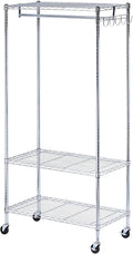 Alera ALEGR363618SR 36 in. W x 18 in. D x 75 in. H 30 Garments Wire Shelving Garment Rack - Silver