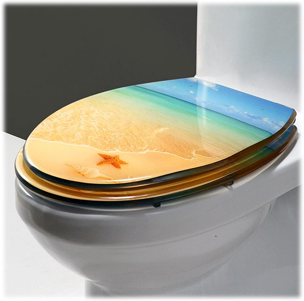 Toilet Seat Quick Release Toilet Seat, Heavy-Duty Soft Close Toilet Lid Oval Shape,Environmentally Friendly Resin Toilet Seat Adjustable Hinges