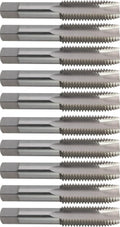 10 pcs M2 High-Speed Steel Spiral Point Taps, 3/4'-10 UNC, Plug Chamfer, H4, 3 Flute, Bright (Uncoated) Finish