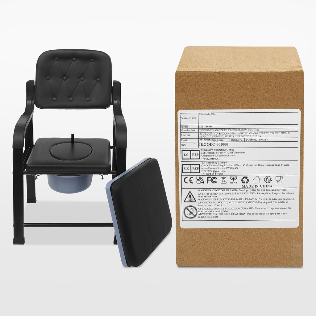 LOYALHEARTDY Bariatric Commode Chair 550lbs | Extra Wide 18' Seat Commode Toilet， Toilet Seat Riser Height Adjustable (15.75'-17.32') ，Bariatric Commode for Elderly, Post-Surgery, Shower Use