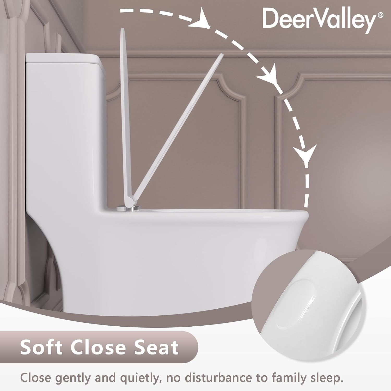 DeerValley One Piece Toilet, Elongated Toilet for Bathroom with 17.24' Comfortable Chair Seat Height, Dual Flush 0.8/1.28 GPF and MAP 1000g, Modern Toilet, 12' Rough-In Toilet Bowl