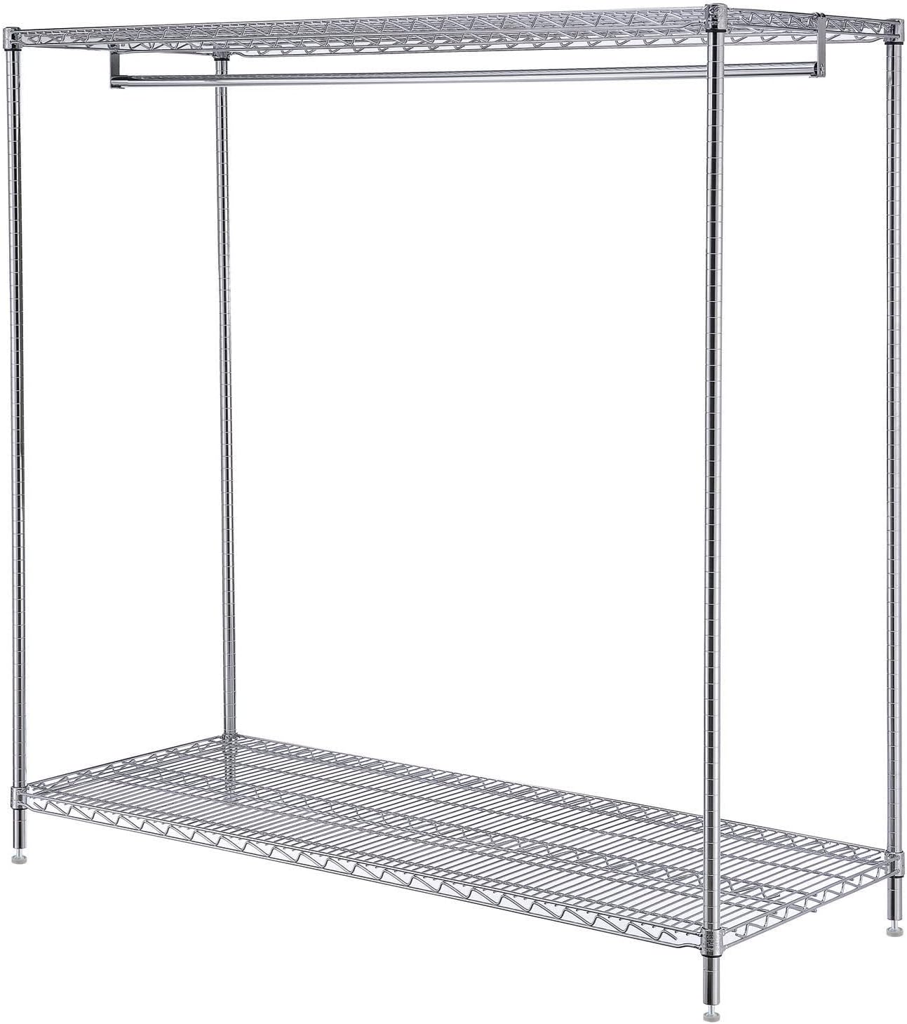Nexel 2-Shelf Garment Floor Coat Rack, 24'D x 60'W x 63'H