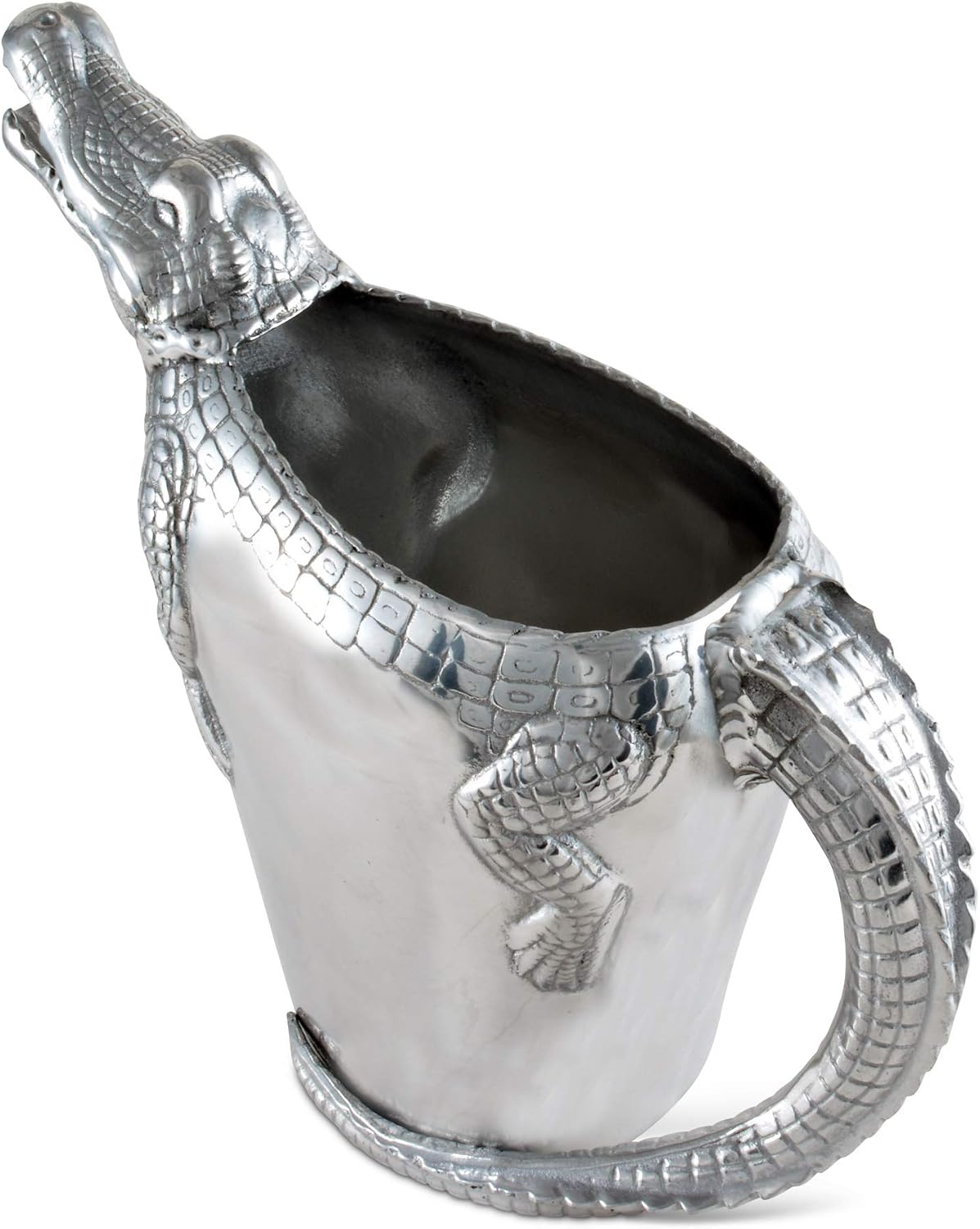 Arthur Court Alligator Pitcher Water Jug for Hot/Cold Water, Ice Tea and Juice Beverage Tropical Cajun Croc Gator Styling 12 inch Tall