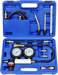 10PCS Cylinder Leak Detector Engine Compression Tester Kit Compatible with Pressure Check & Leakage Rate Test with Extension Rod Blue