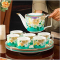 Beverage Serveware 8-piece ceramic souvenir set, ceramic water set, tea set with tray, home Chinese teapot Water Carafe