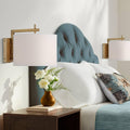 360 Lighting Adair Mid Century Modern Wall Lamps Set of 2 Warm Brass Gold Metal Plug-in 12' Fixture Linen Drum Shade for Bedroom Bedside House Reading Living Room Home Hallway Dining Decor