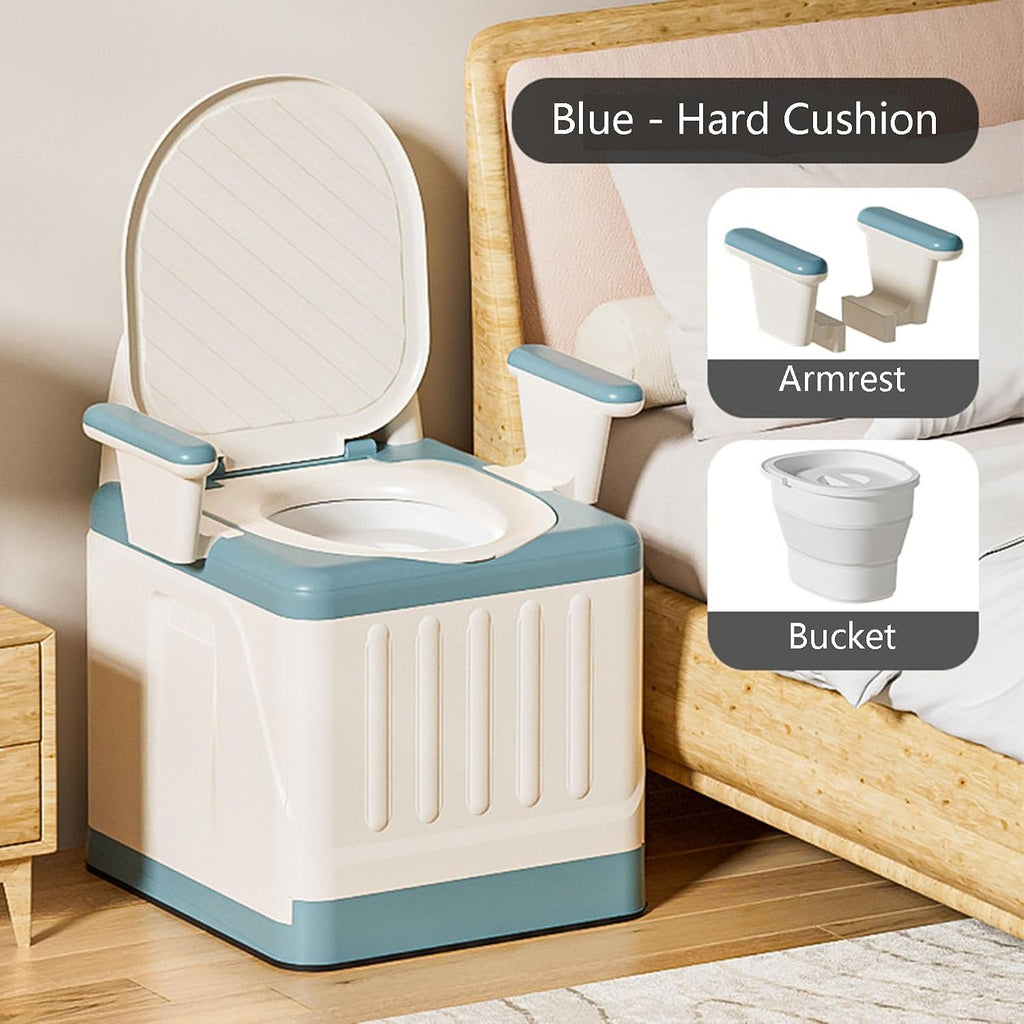 Raised Toilet Seat with Handles, Elevated Handicap Toilet Seat Riser for Seniors with Soft Padded, Height Adjustable, Stand Alone Toilet Safety Frame, Fit Any Toilet, PP Material