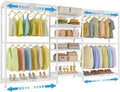VIPEK X3 Plus Large Expandable Closet Rack Adjustable from 5'10' to 8'8' with Extendable Shelves and Hanger Rods, Freestanding Clothing Racks Modular Closet Systems Wardrobe, Max Load 1360LBS, White