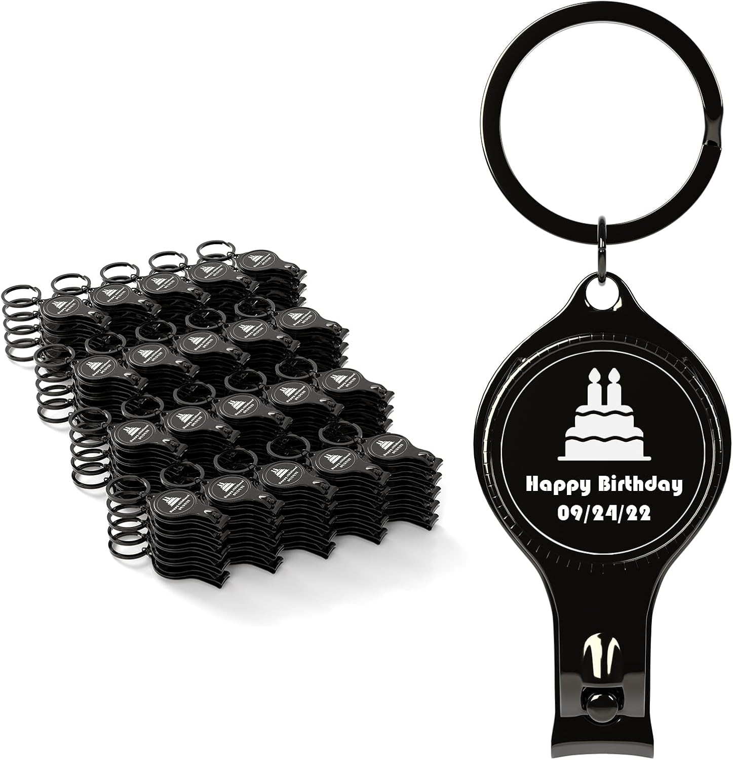 100pcs Personalized 4 in 1 Multi Function Bottle Opener, Nail Clipper, Wedding Favors Brewery, Private Customized, Black, Multitool Gifts for Men