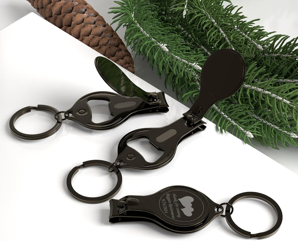 60pcs Personalized 4 in 1 Multi Function Bottle Opener, Black Nail Clipper, Wedding Favors Brewery, Private Customized, Multitool Gifts for Men