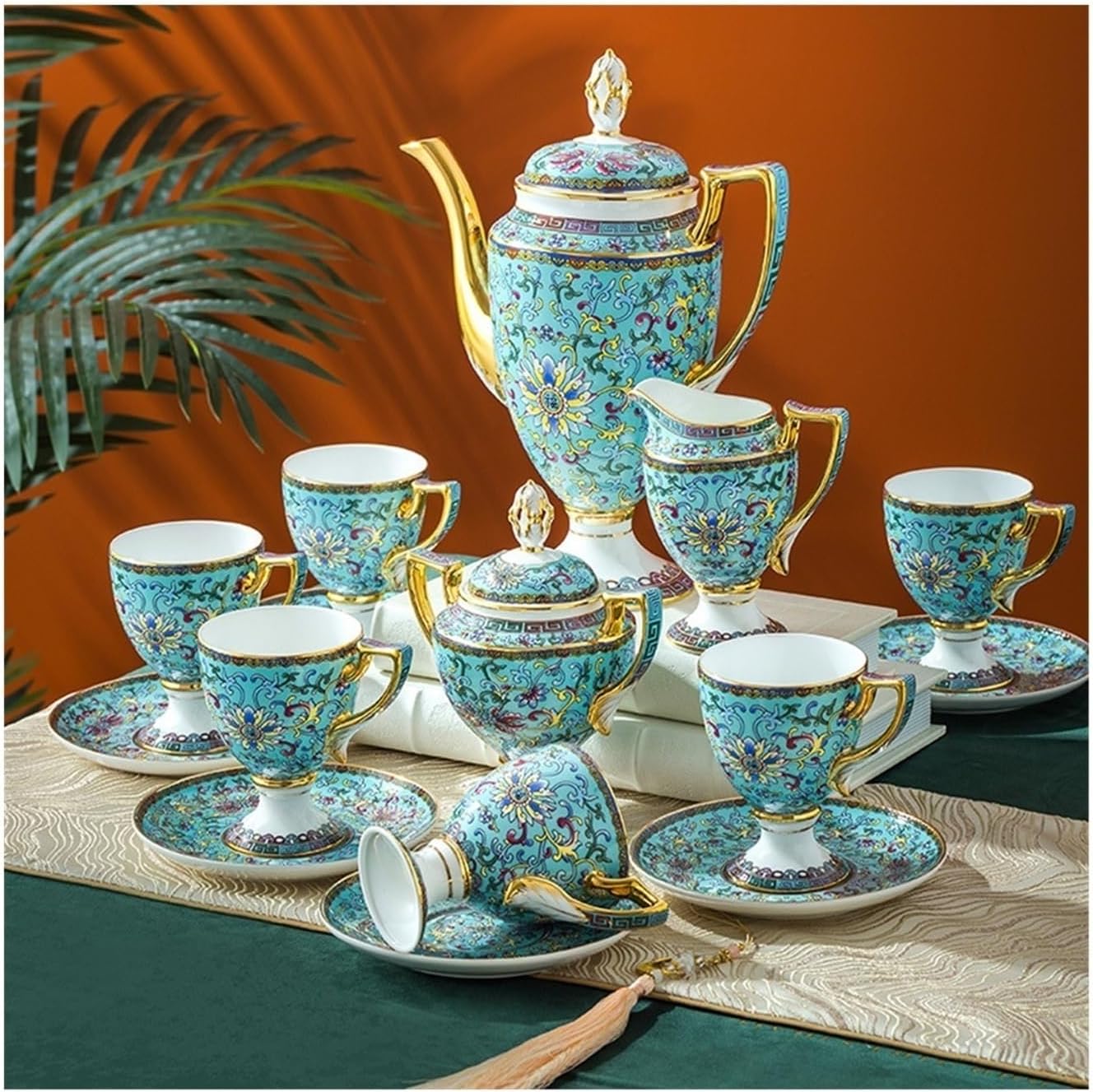 Beverage Serveware 15-piece afternoon tea coffee set bone china coffee cup and saucer set multifunctional household tea set tea party essentials Water Carafe