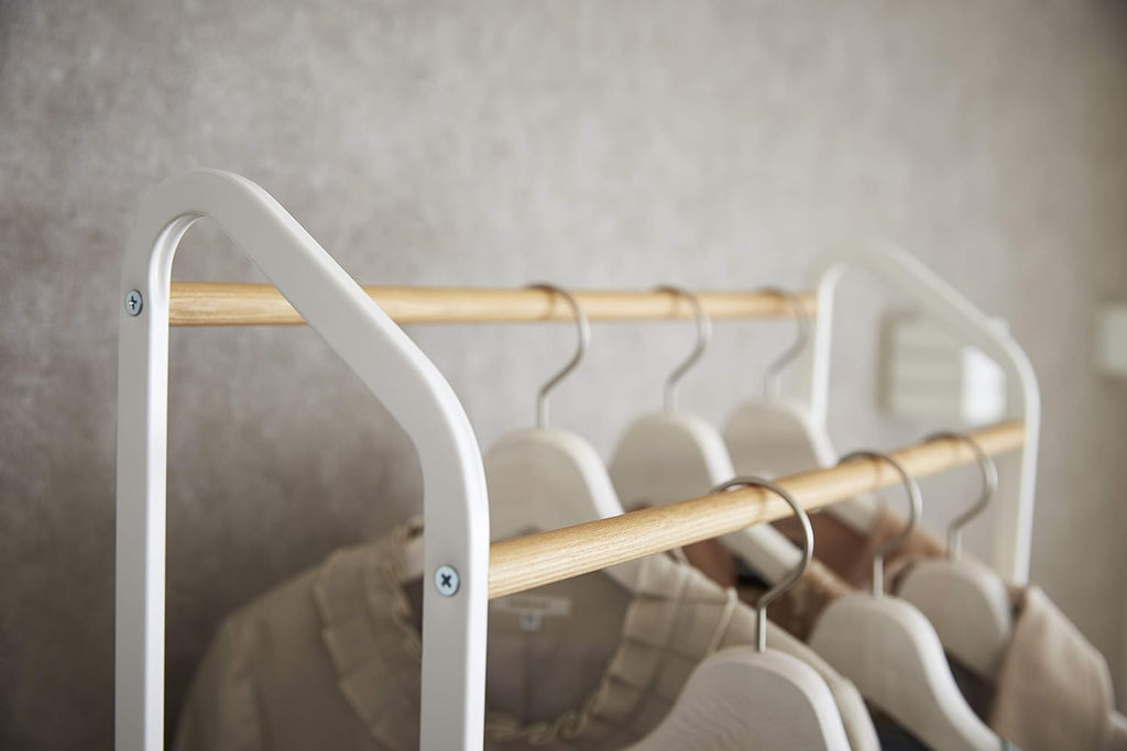 YAMAZAKI home Tower Rolling Garment Rack WH Space saving One Size White