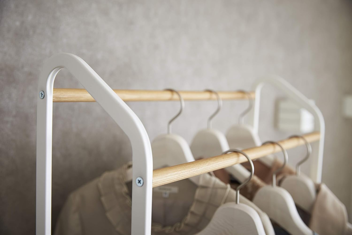 YAMAZAKI home Tower Rolling Garment Rack WH Space saving One Size White
