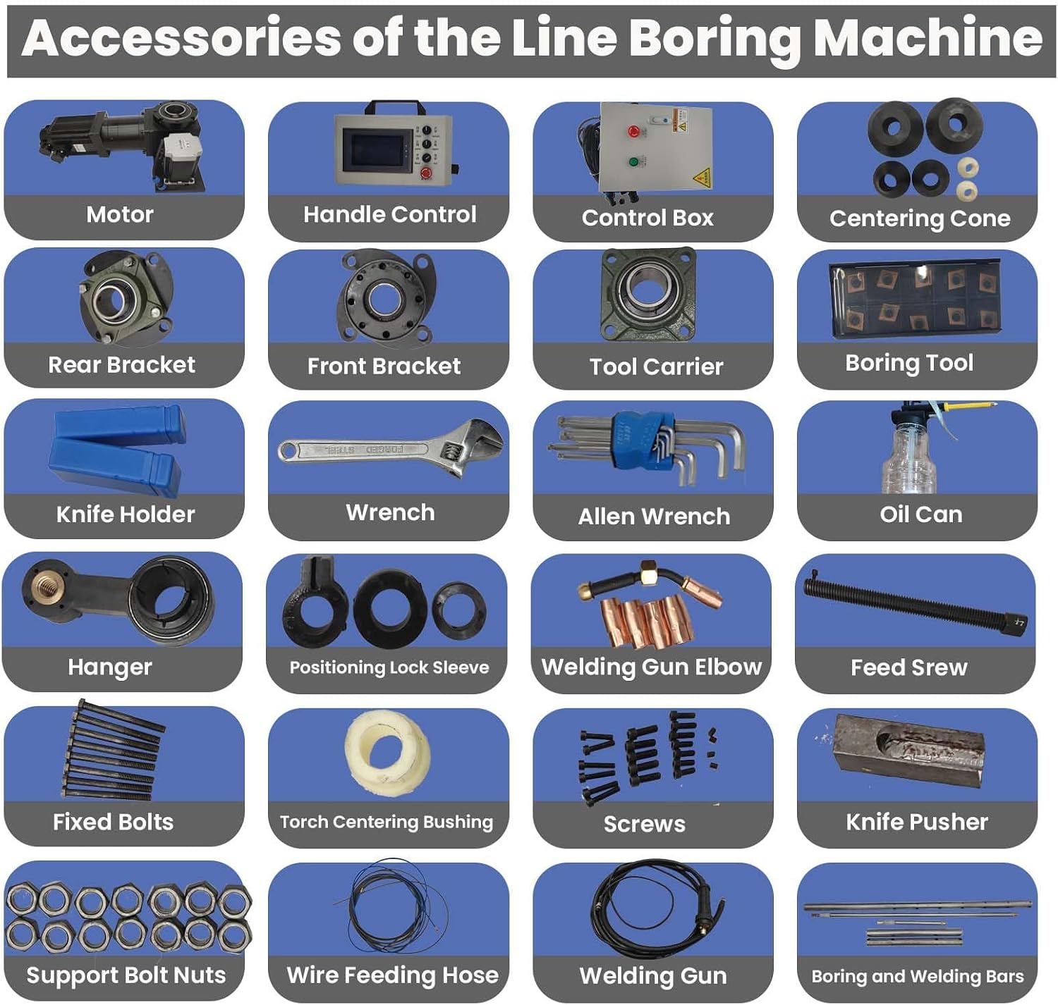Portable 2in1 Line Boring and Overlay Welding Machine Bore Welder Hole Drilling Equipment with Connecting Rod and Digital Display Boring Bar for Excavators Cranes Loaders Without Welder