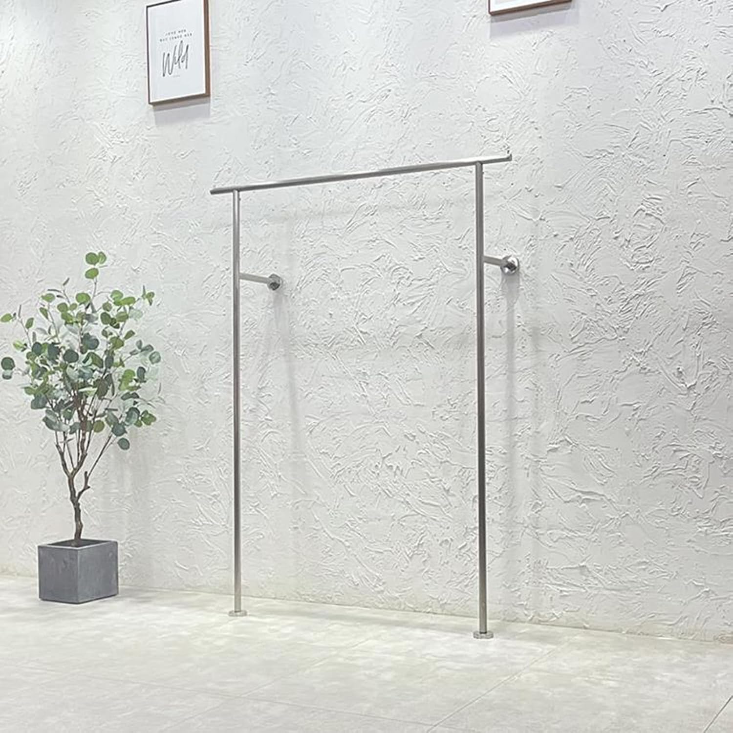 Clothing Store Display Stand Garment Rack, Commercial Clothes Shelves Retail Silver Coat Racks, Heavy Duty Hanging Rod Hangers Industrial Pipe Closet Organizer, Creative（150CM×160CM）