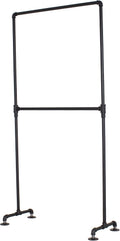 William Robert's Vintage Industrial Pipe Double Rail Clothing Rack, Black, 39 Inches Wide, 78 Inches Tall