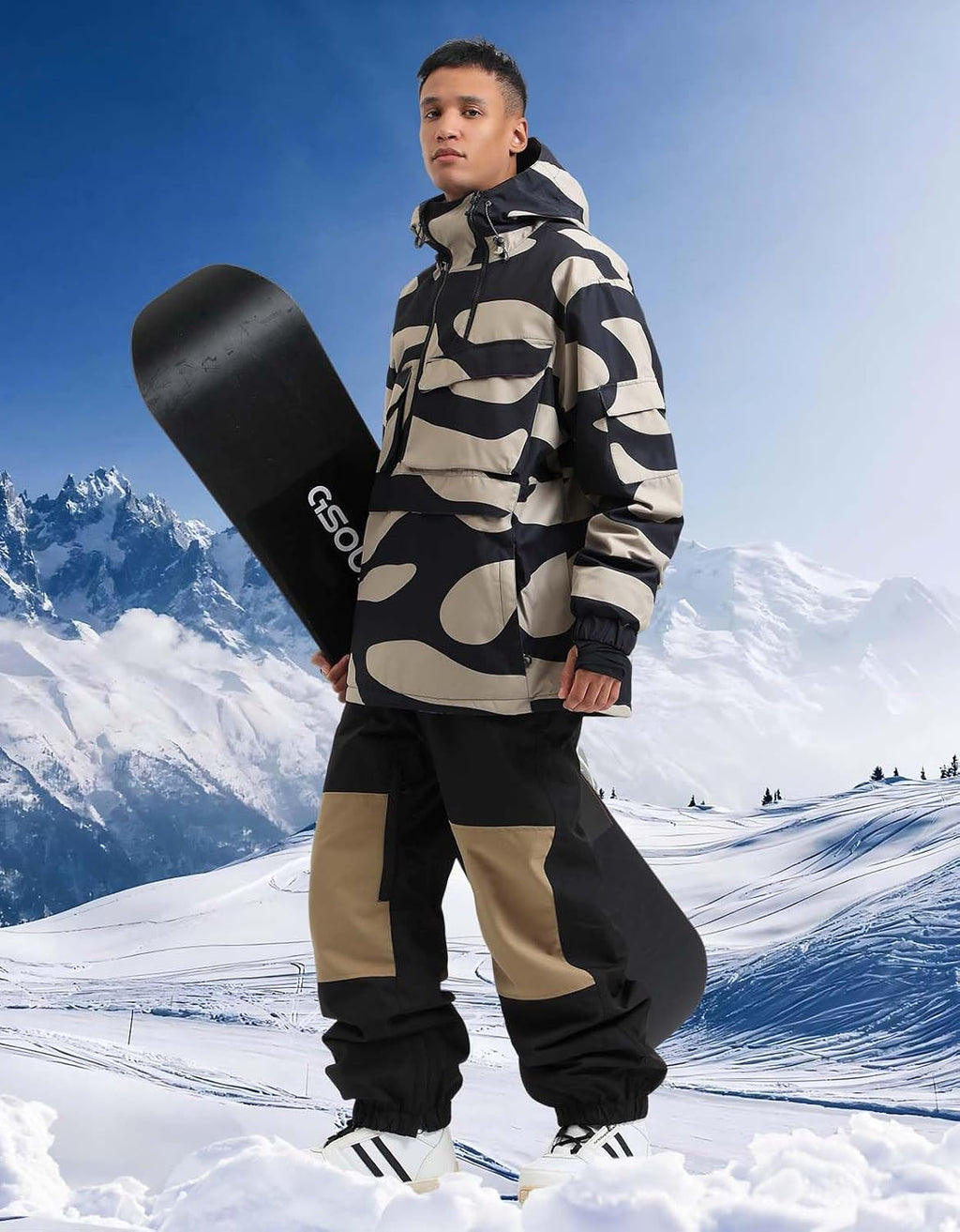 Mens Snowboard Jacket Ski Pullover Coat Warm Waterproof Windproof Men Snowboarding Jacket Winter Sports
