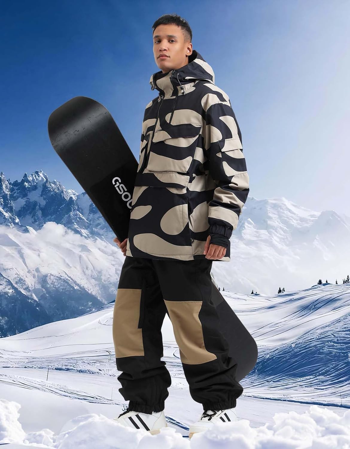 Mens Snowboard Jacket Ski Pullover Coat Warm Waterproof Windproof Men Snowboarding Jacket Winter Sports